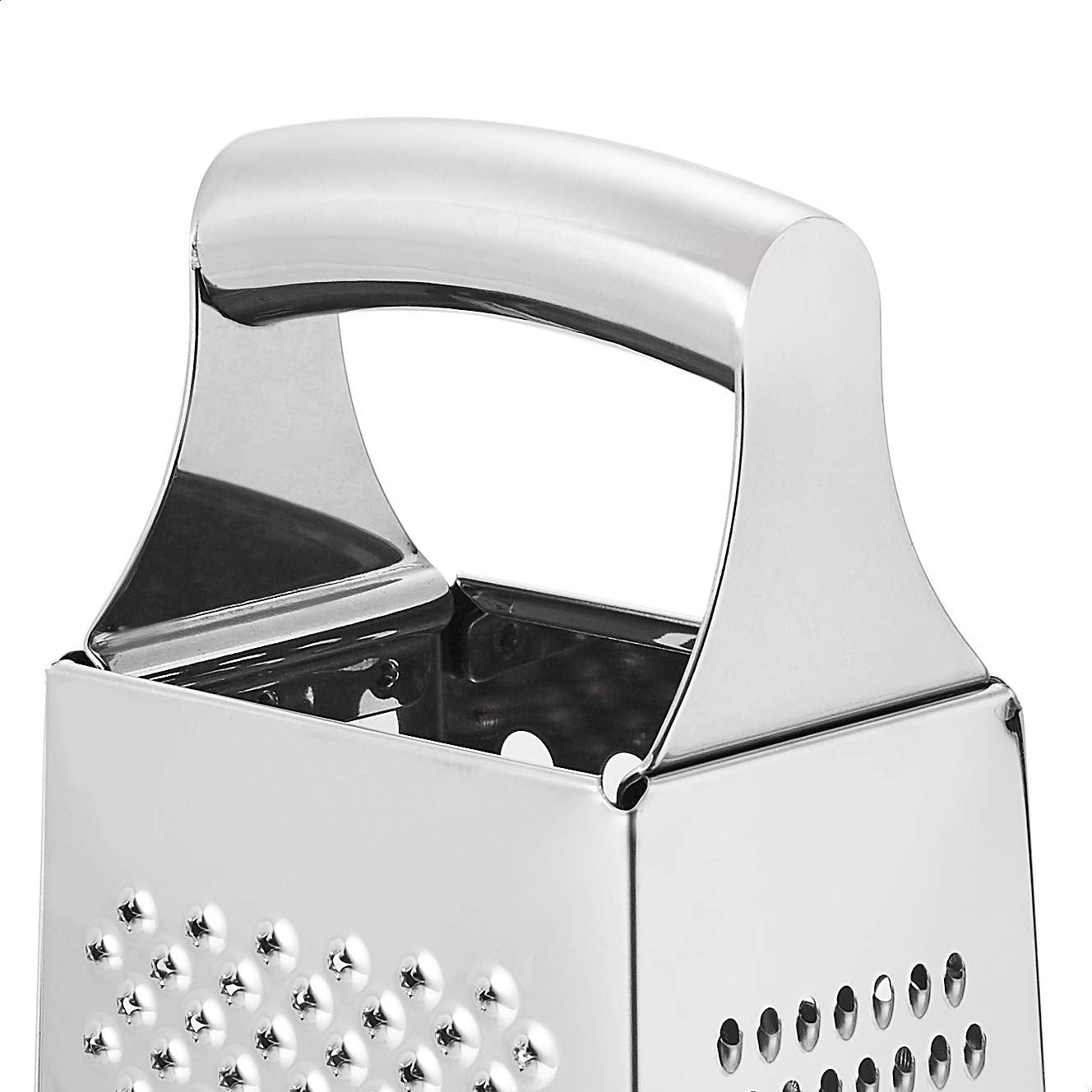 rectangular-4-sided-box-cheese-grater-and-shredder-stainless-steel-handheld-for-vegetables-zester-non-slip-base-dishwasher-safe-9-inch-black