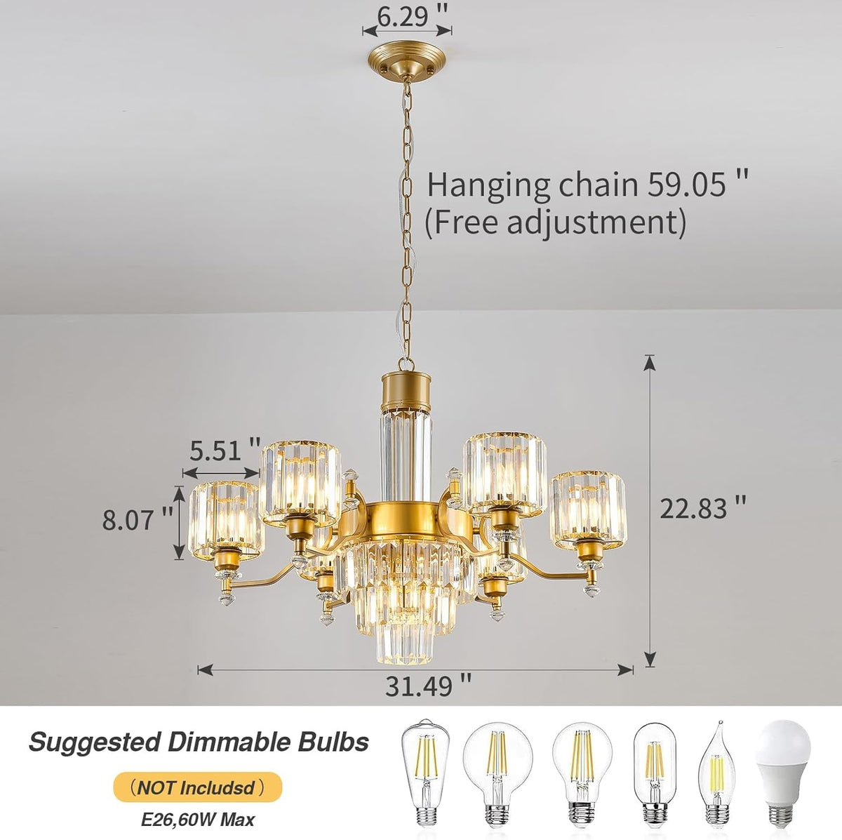 7-light-modern-large-crystal-chandelier-gold-adjustable-hanging-pendant-light-vintage-farmhouse-ceiling-light-fixture-for-living-room-dining-room-bedroom-foyer-entryway-staircase