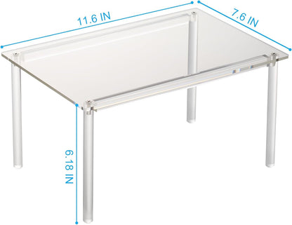 1 Pack Acrylic Cabinet Organizer, Kitchen Countertop Counter Organizer, Clear Spice Rack, Shelf Risers Cabinets for Bathroom, Desk, Dresser Cupboard Organizers and Storage5