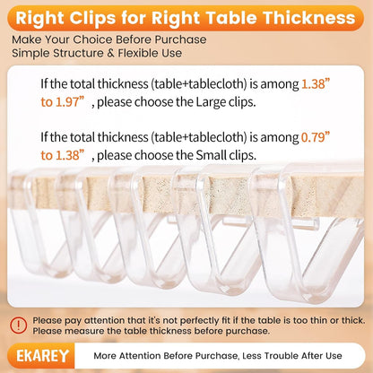 24 PCS Clear Tablecloth Clips Holder Securing Outdoor & Indoor Table Cloth | Windproof & Waterproof & Durable & Transparent Plastic Table Cover Clamp for Party, Picnic,Wedding,Camping,Christmas (Large)5