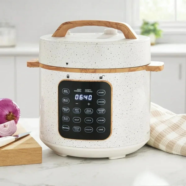 The Woman 6-Quart Electric Pressure Cooker with Touch Control Display & Locking Lid,Multi-Use,Keep Warm, Tempered Glass Lid4