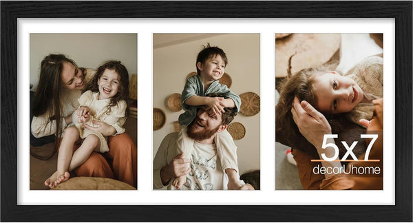 3 5X7 Picture Frames Collage Wall Decor with Mat, Black1