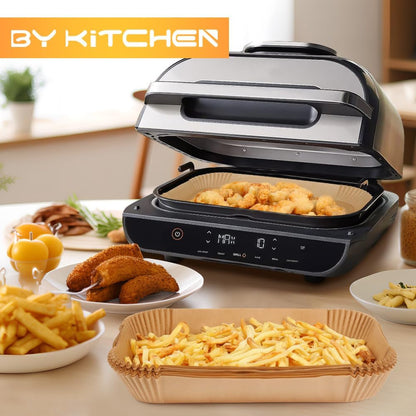 Air Fryer Liners for Ninja FG551/DG551/IG651 Foodi Smart XL Grill | 100PCS Rectangle Air Fryer Parchment Paper Compatible with Ninja XL Indoor Grill Air Fryer, Ninja Foodi Grill Accessories5