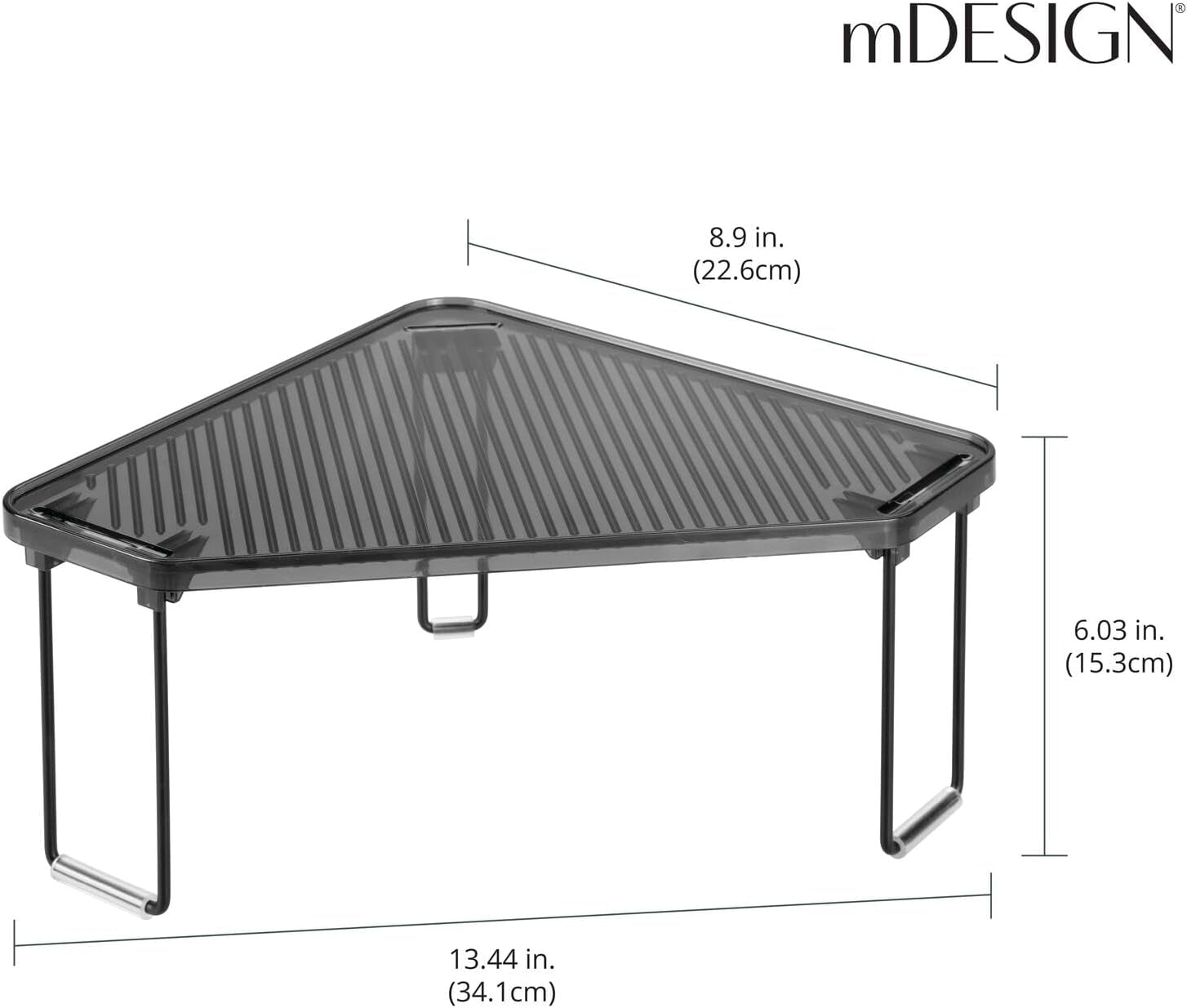 plastic-steel-corner-stackable-rack-storage-organizer-shelf-for-bathroom-vanity-countertop-sink-cabinet-holds-makeup-shower-accessories-ligne-collection-2-pack-black-smoke-gray