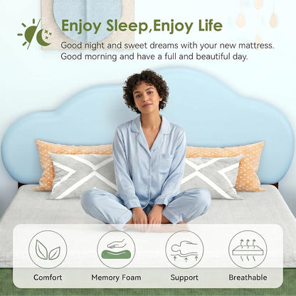 6 Inch Twin Size Mattress, Cooling Gel Memory Foam Medium Firm Mattress, Breathable Pressure Relief, Certipur-Us Certified Foam, Mattress-In-A-Box, No Fiberglass (6 Inch, Twin)5