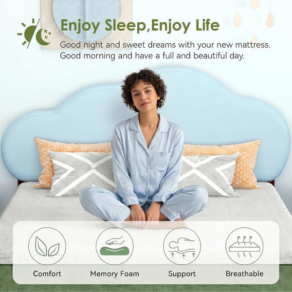 6 Inch Twin Size Mattress, Cooling Gel Memory Foam Medium Firm Mattress, Breathable Pressure Relief, Certipur-Us Certified Foam, Mattress-In-A-Box, No Fiberglass (6 Inch, Twin)5