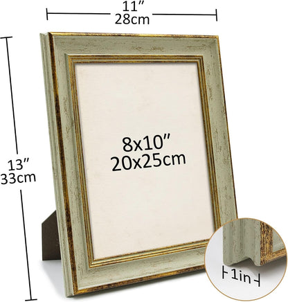 Vintage 8X10 Picture Frame Gold Line Sage Green Photo Frames2