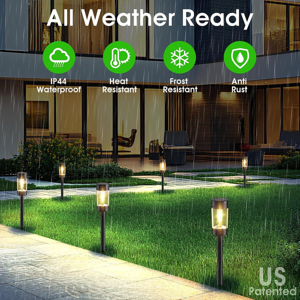 Solar Pathway Lights Outdoor Waterproof, 12 Pack, Warm White5
