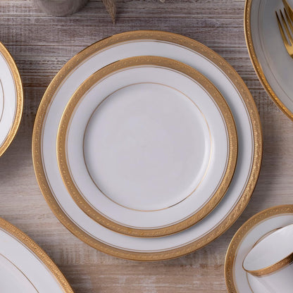 Crestwood Gold 50-Piece Set, Service for 8 in White8
