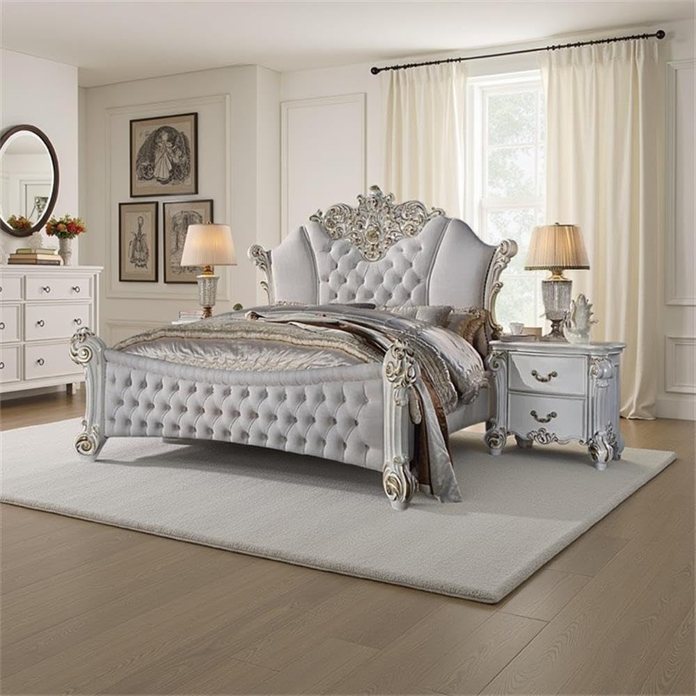 king-size-bed-ivory-faux-leather-upholstery-victorian-rococo-carved-wood-frame-antique-pearl-white-finish-button-tufted-headboard-low-profile-footboard-regal-master-bedroom