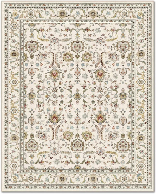 Washable 8X10 Area Rugs for Living Room Bedroom, Beige/Multi9