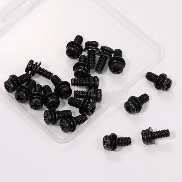 20 PCS Vesa Screws, VESA Compatible M4X10Mm Tv/Monitor Wall Mount Screws for 75X75Mm and 100X100Mm Brackets. Phillips Head M4 X 10Mm Black with Washers1