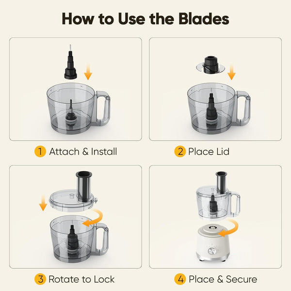 10.5 Cups Food Processor, Versatile Food Processors with 5 Blades, 600W Powerful Meat Grinder for Slicing, Shredding, Chopping, Kneading, Dishwasher Safe, for Meat, Vegetables, Fruit, Dough7