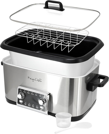 Deluxe 8 Quart 12-In-1 Programmable Multi Cooker with Sous Vide and Multi-Functions, Digital Display, Adjustable Temperature & Time, Removable Pot, Tempered Glass Lid2