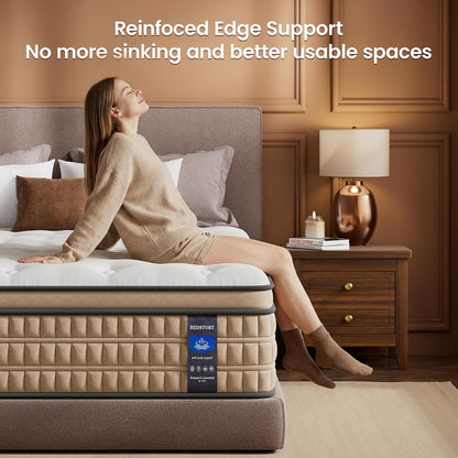 14 Inch Firm Queen Mattress - Pain-Relieving Hybrid Mattress for Extra Lumbar & Hip Support - No Sagging Bed in a Box - 365-Night Trial - No Odor, Fiberglass-Free, Certipur-Us Certified5