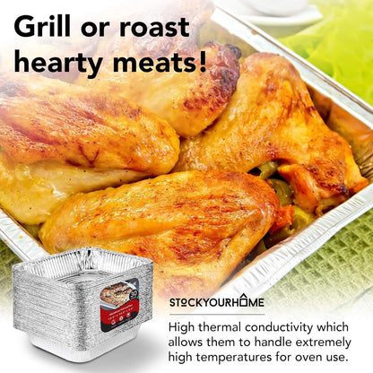 Aluminum Pans 9X13 Disposable Foil Pans (30 Pack) - Half Size Steam Table Deep Trays - Tin Foil Pans Great for Cooking, Heating, Storing, Prepping Food7