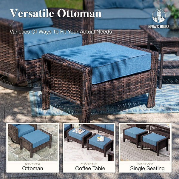 6-Piece Patio Furniture Set with High Back Chairs, Blue6