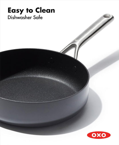 OXO Professional 3QT Saute Pan Jumbo Cooker with Lid, Hard Anodized Ceramic Nonstick Cookware Pfas-Free, Stainless Steel, Induction Suitable, Diamond Reinforced Coating Dishwasher and Oven Safe, Black8