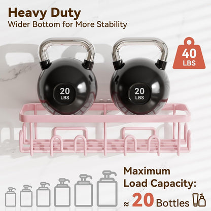 Shower Caddy Adhesive, Rustproof Shower Organizer, Wall Shower Rack3