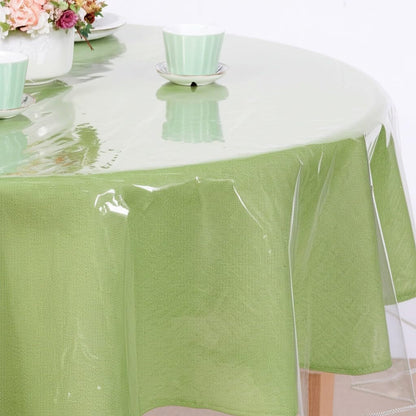 Clear Plastic Tablecloth Protector, Table Cloth Vinyl (70" Round) | Waterproof PVC Transparent Table Cover. Heavy Duty Wipeable Dining Room Protector Pad Prevents Scratches, Stains, and Spills.4