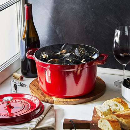 Staub Cast Iron Dutch Oven 5-Qt Tall Cocotte, Made in France, Serves 5-6, Cherry3