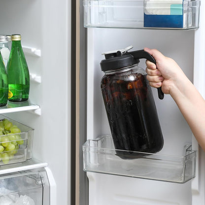 2 Quart Glass Pitcher with Lid - Airtight & Leakproof Mason Jar Pitcher with Filter Lid, Wide Mouth Glass Jar, Heavy Duty Glass Container for Water, Juice, Milk, Tea, Iced Coffee, and Drinks6