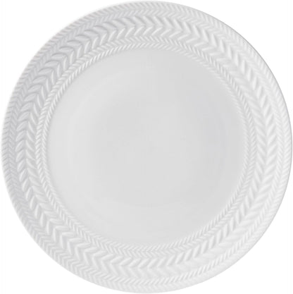 Josephine 24-Piece Dinnerware Set, Porcelain Dish Set with Embossed Basket Weave Design, Service for 8, White Plates and Bowls Sets, Microwave and Dishwasher Safe8