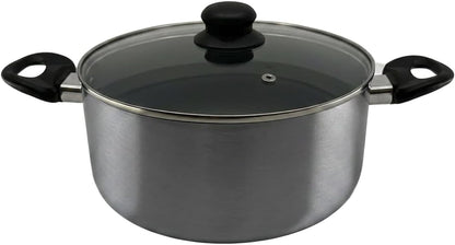 20-Piece Ceramic Metallic Cookware Set, Nonstick - Platinum | 20-Piece Cookware Set with Ceramic Nonstick Interiors, Glass Lids, Utensils, Strainer, Pads, and Griddle Pan.3