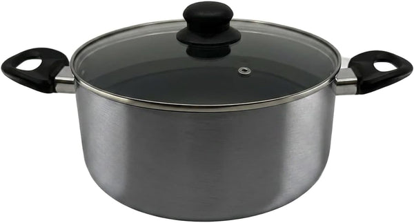 20-Piece Ceramic Metallic Cookware Set, Nonstick - Platinum | 20-Piece Cookware Set with Ceramic Nonstick Interiors, Glass Lids, Utensils, Strainer, Pads, and Griddle Pan.3