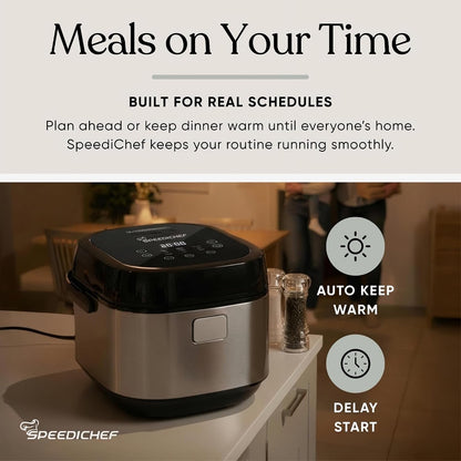 10-Cup Low Sugar Rice Cooker & Steamer, Stainless Steel | 304 Food-Grade Stainless Steel Pot | Diamond-Textured Base Resists Sticking | 11 Cooking Modes | Steamer Basket | Keep Warm5