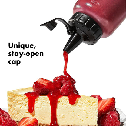 OXO Good Grips Chef'S Squeeze Bottles for Sauces and Dressings - Set of 2 | Includes 12 Oz & 16 Oz Bottles with Measurement Markings, Ideal for Plating, Condiments, Cooking Sauces, Oils, Kitchen Use2