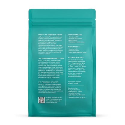 FLOW Original Medium Roast Ground (12Oz Bag) | Specialty-Grade USDA Organic Arabica Blend | Third Party Tested for Mold, Mycotoxins & Pesticides2