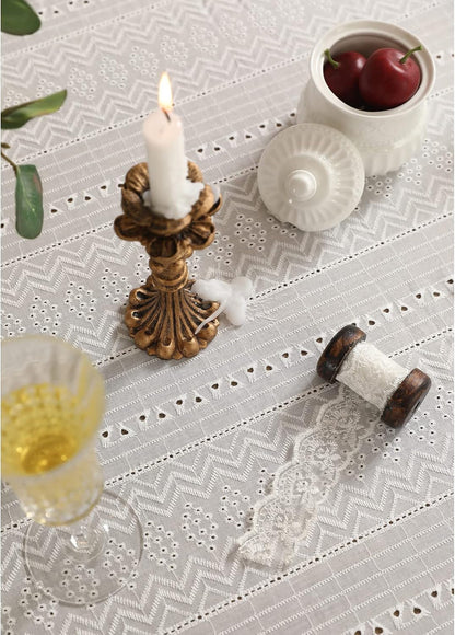 Vintage French Lace Cotton Table Cloth,Square 71"X71"-Neumann3
