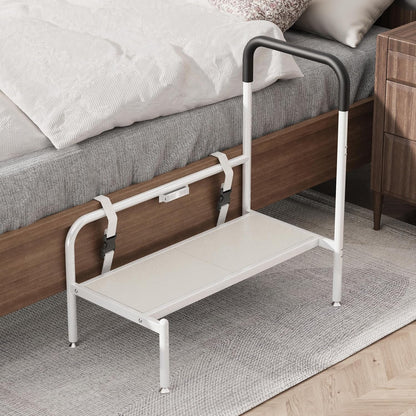 Bed Step Stool for Adults, Bedside Steps for Elderly Seniors with Non-Slip Handle & LED Light, Stable Assist Rail for High Beds1