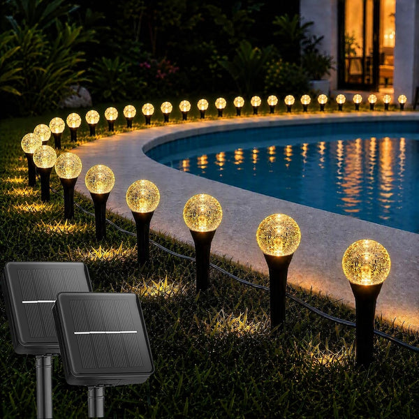Solar Garden Lights Outdoor, 60 Leds 43FT Solar Pathway Lights1