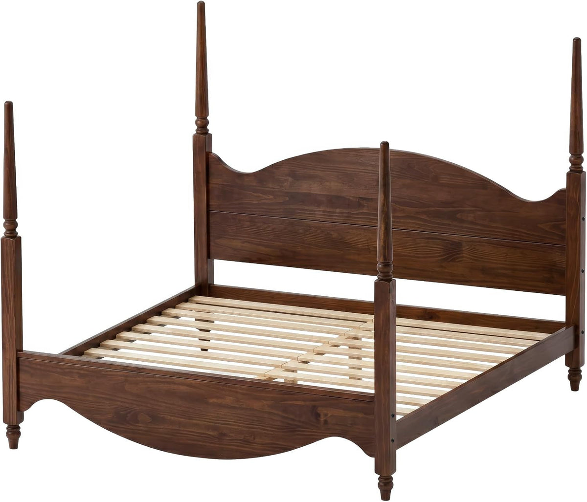 brixton-king-solid-pine-wood-four-poster-bed-arched-headboard-walnut