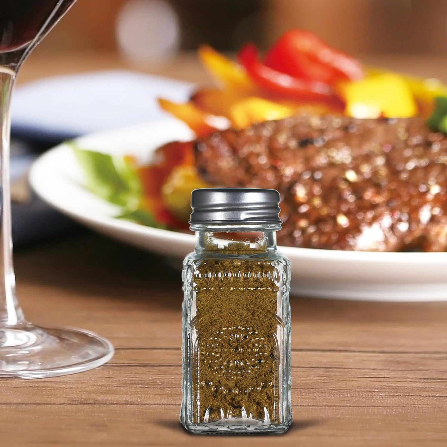 2-pack-glass-salt-and-pepper-shakers-with-304-stainless-steel-lid-vintage-spice-shakers-for-dining-room-table-kitchen-restaurant-sunflower-style