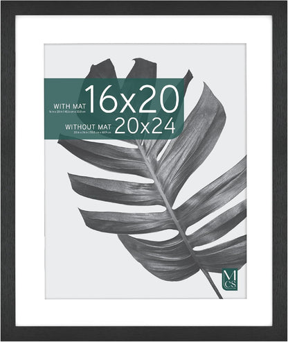 Studio Gallery Poster Frame, 20X24 Matted to 16X20, Black Woodgrain1