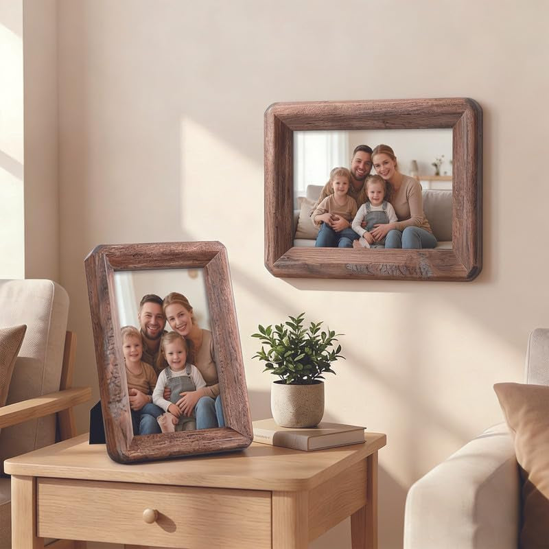 5x7-wooden-picture-frame-rustic-barn-wood-with-clear-tempered-glass