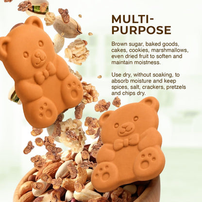 Brown Sugar Bear Keeper, Terracotta Sugar Saver Softener for Brown Sugar Containers, Reusable Food-Safe Clay Moisture Regulator, Keeps Sugar Soft, 1 Pack7