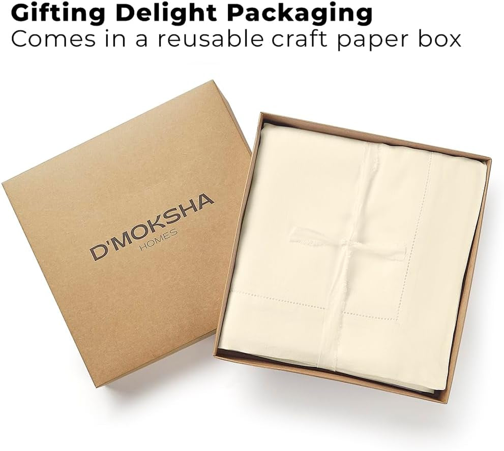 signature-linen™-by-dmoksha-ivory-tablecloth-rectangle-tablecloth-60-x-90-inch-100-pure-linen-hemstitch-machine-washable-table-cloth-for-dining-fall-weddings-outdoor-hosting