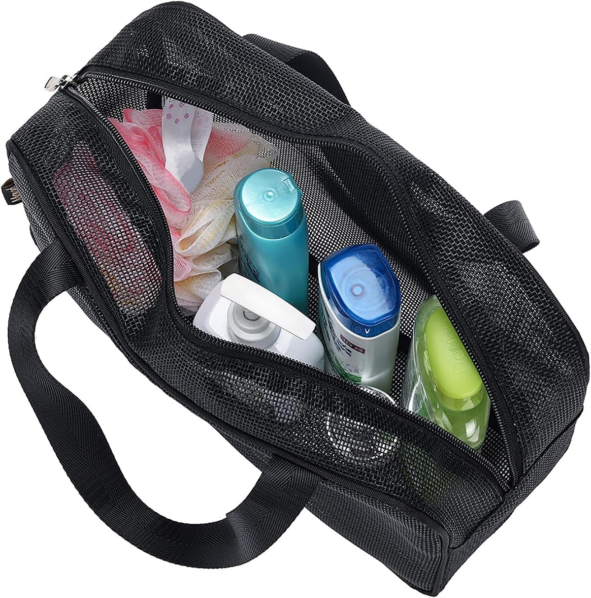 mesh-shower-caddy-portable-toiletry-tote-gym-bag-for-college-dorm-bathroom-black-large