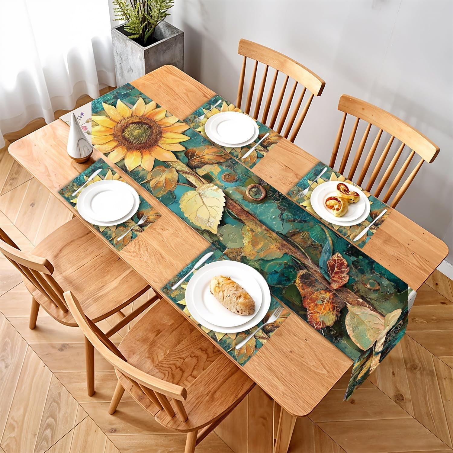 elegant-sunflower-table-runner-and-placemat-set-5-piece-rustic-dining-table-decor-with-1-table-runner-4-placemats-bright-yellow-floral-design-for-everyday-or-seasonal-use