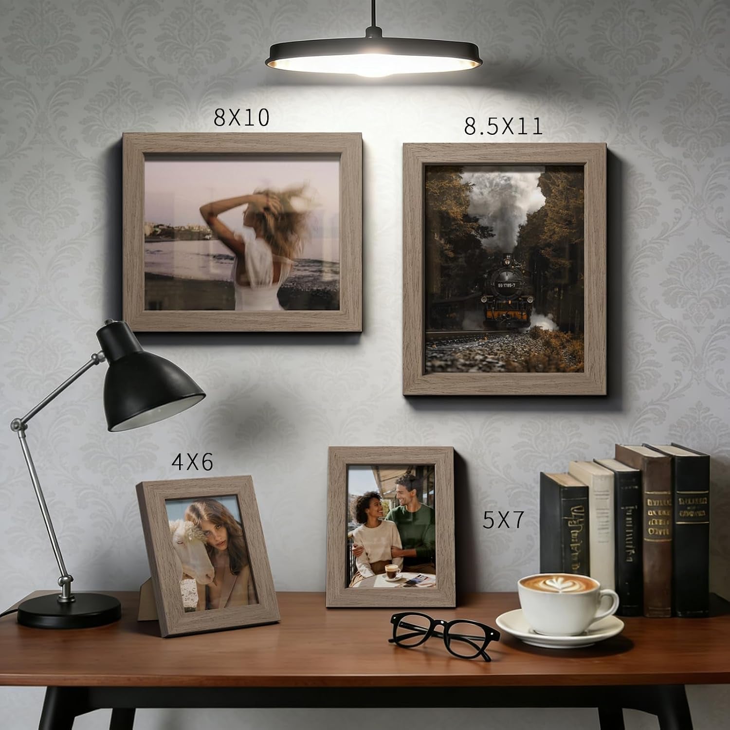 4x6-picture-frame-5-pack-walnut-solid-wood-glass-gallery-frames