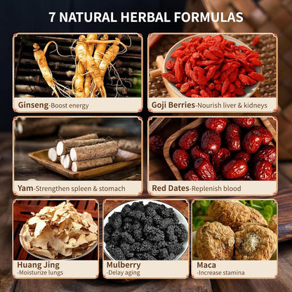 Ginseng Five Treasures Kidney Tea, Traditional Chinese Herbal Teabags, Natural Kidney Cleanse Detox Tea for Women & Men, 7 Precious Ingredients Formula(1 Pack/25 Bags)2