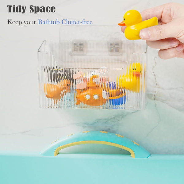 Adhesive Cabinet Door Organizer, 2 Pack Wall Shower Caddy, Clear3