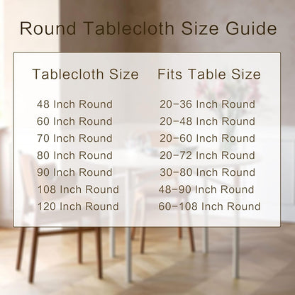 round Tablecloth 70 Inch Fits 20-58 Inch Tables, Black7