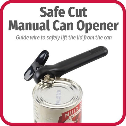 Safe-Cut Can Opener with Easy Turn Knob, Black | Manual Handheld Design with Ergonomic Handle, No Sharp Edges or Food Contact Surfaces, Perfect for Seniors4