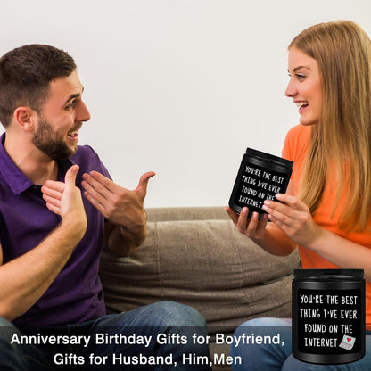 Gifts for Boyfriend, Him, Husband, Men, Funny Anniversary Birthday Christmas Valentines Romantic Gifts for Him, Boyfriend, Black Cedar Juniper Sandalwood Candle8