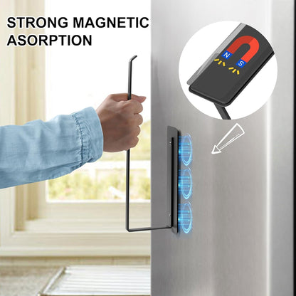 Magnetic Paper Towel Holder,Black Towel Bar Rack for Refrigerator BBQ Grills Griddles Toolbox Rvs Tailgates,Heavy Duty Strong Magnet Backing,12”(L) X 3”(H),Fit All US Paper Roll2